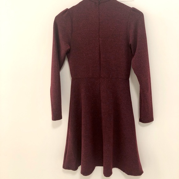 Velvet Torch Mock Neck Long Sleeve Skater burgundy - Picture 4 of 5